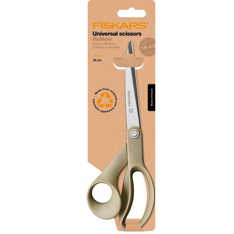 Fiskars Renew 1062542 Universal Scissors, Length: 25 cm, Recycled Stainless