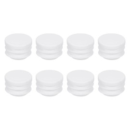 uxcell 8Pcs Round Plastic Hole Plug, 0.75" Dia Rubber End Caps Pipe Tube Inserts End Blanking for Chair Legs Metal Pipe Post Furniture, White