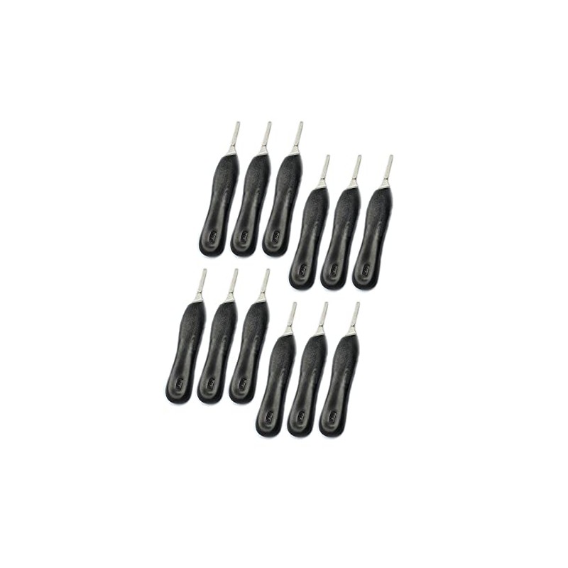 AAProTools Lot of 12 Scalpel Handle #4, Black Plastic Grip