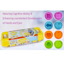 Emovendo Hide & Squeak Egg Easter Egg Toddler Toy Matching & Sorting Learning Toy,12 eggs