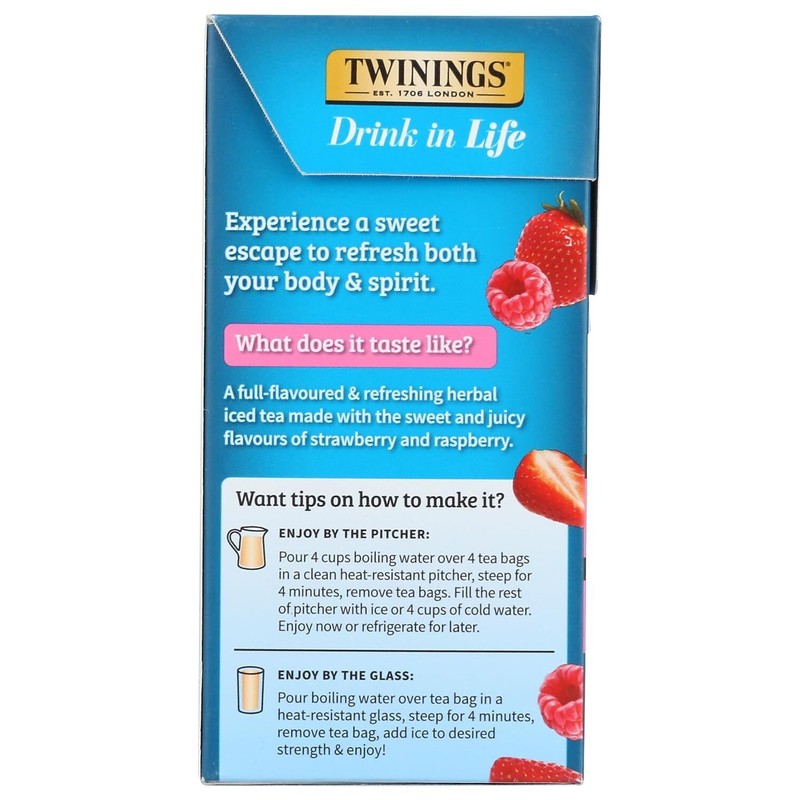 Twinings 2 Pack - Twinings Strawberry & Raspberry Flavored Iced