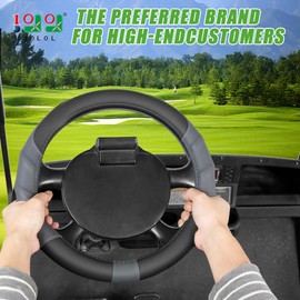 10L0L Golf Cart Steering Wheel Cover-13 Soft and Breathable Anti Slip Leather Steering Wheel Cover,Feels Good in Handling- for EZGO TXT & RXV