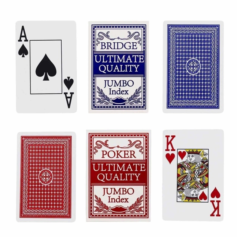 100% plastic playing cards bridge size jumbo index 10 decks