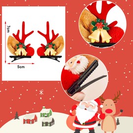 Christmas Hair Pin, 6 Pares, Christmas Hair Clip, Deer Antler, Reindeer Antler, Cute, Hair Accessories, Girls, Party Supplies, Cosplay, Costume, School Festival, Costume, Accessories, Present, For Adults and Children