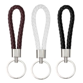 BDEPSTR Pack of 3 leather key fobs, ideal for cars, key rings and decorations, universal for men and women, key chain short key fob, car