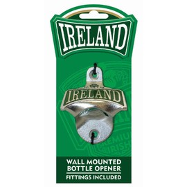 Ireland College Wall Mounted Bottle Opener With Green Shamrock Design