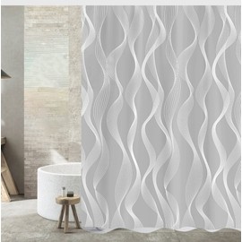 Tennove Shower Curtain 95 x 78Inch Waterproof Thick Polyester Fabric Bathroom Shower Curtain for Home Hotel Decor Geometric Long Washable Bathtub Bath Curtain Sets with Hooks, Weighted Hem