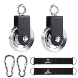 SERTT [2 Pack] Cable Pulley Wheel for Home Gym Pulley System, Upgraded 90mm Aluminium Alloy Gym Pulley for Maximum 660LBS Load