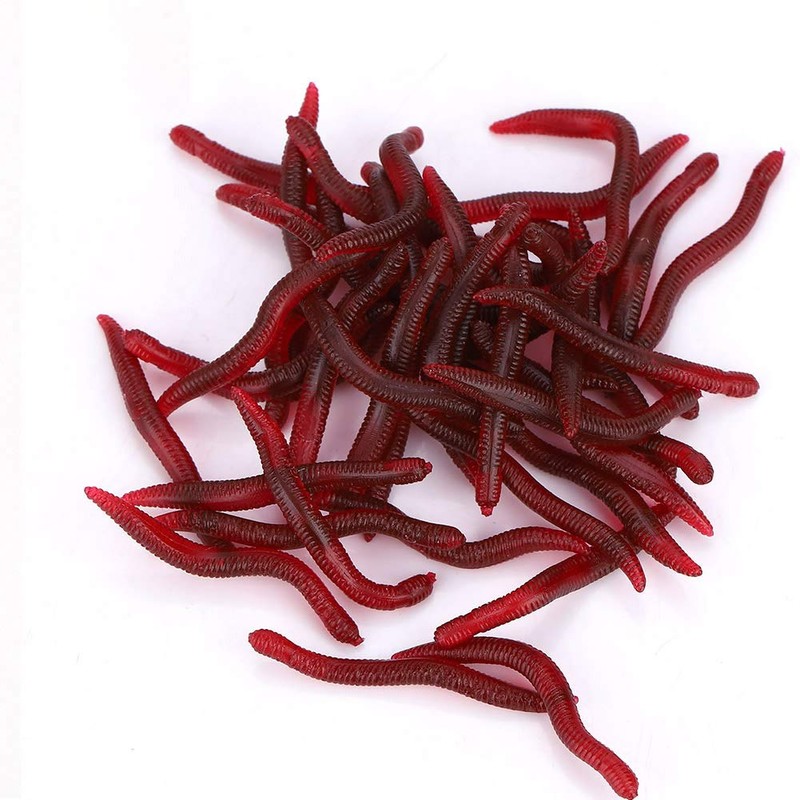 Fishing Lure Soft Artificial Baits - 200Pcs Realistic False Earthworm