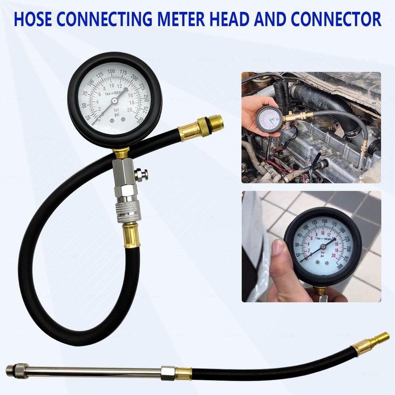 ZKTOOL 11PC(All Vehicles) 300 Psi Engine Cylinder Compression Tester with