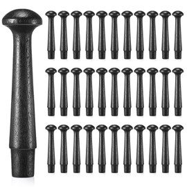 Yerliker 35 Pcs Wooden Shaker Pegs 3-1/2 Inch with 1/2 Inch Tenon Wooden Hooks Wall Mounted Smooth Texture Wood Pegs for Hanging Coat Hat Towel Clothes Organizing Supplies (Black)