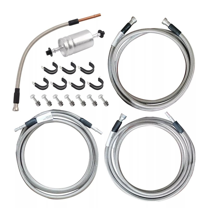 Stainless Steel Braided Fuel Line Quick Fix Kit Compatible with