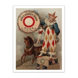 Unbranded ARM & HAMMER BRAND Circus Creepy Clown 1900s Vintage Style Poster 22x17"