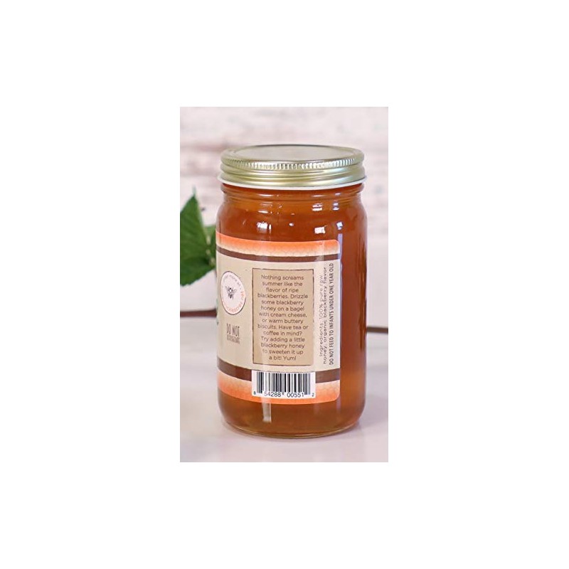 Blackberry Honey - Organically Flavored Raw Honey - Glass Jar