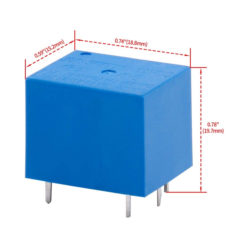 Heschen PCB Relay, JQC-3F(T73), DC12V Coil, SPDT, 7A 240VAC, 5