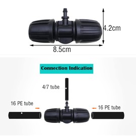 CTRICALVER Hose Connector 1/2 Inch, T-Piece Irrigation Connector, Garden Hose Connector, Reducing Tee with Barbed for Garden Watering System (Pack of 6)