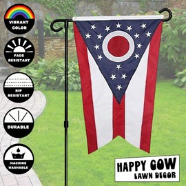 State of Ohio Double-Sided Garden Flag12x18 Fall Yard Decor, Outdoor Garden Welcome Flag for Lawn, Patio Sign