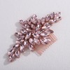 Teyglen Full Pink Rhinestone Crystal Wedding Hair Comb Bridal Flower