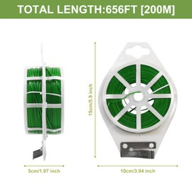 SumDirect Plant Ties,1312FT/400m Green Garden Twist Ties with Cutter for Gardening Plants Growth and Care,Plant Garden Twine Wires for Office Home Cable Organization (1312 Feet / 400 Meters(2 Rolls))