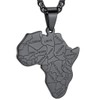 Map of Africa Necklaces, Black African Country Map Pendant Necklace