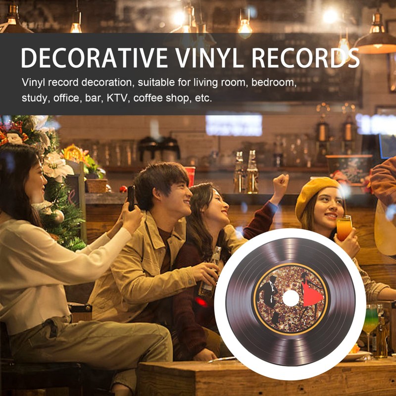 Ciieeo 12pcs Vinyl Record Decoration Mini Mural Pvc