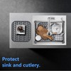 JIUBAR Sink protectors for kitchen sink |12.25"X11.5",13.58"x 11.6"silicone sink mat|