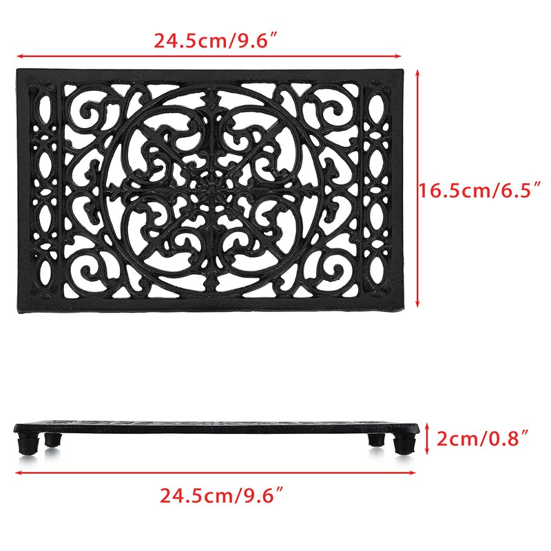 Sumnacon Cast Iron Trivet, 9.6 x 6.3 Inch Metal Trivet