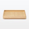 MUJI 12047285 Overlapping Bamboo Rectangular Box, Storage Supplies, Lid, Half,