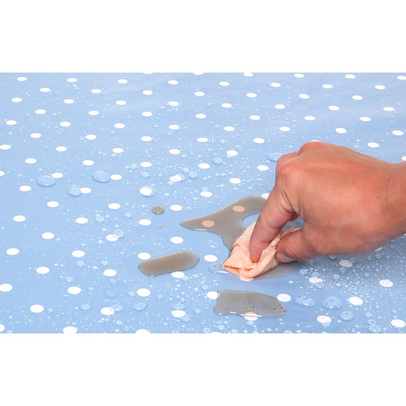 Oilcloth PVC Wipe Clean Table cloth Table Protector Blue Grey