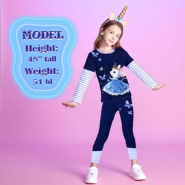 VIKITA Toddler Girls Clothes tshirts leggings 2pcs Long Sleeve Starry mouse School outfits winter Clothing Sets (4T, L3101+F5101)