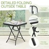 Villeston Folding Outdoor Side Table -Patio End Bistro Tables Portable