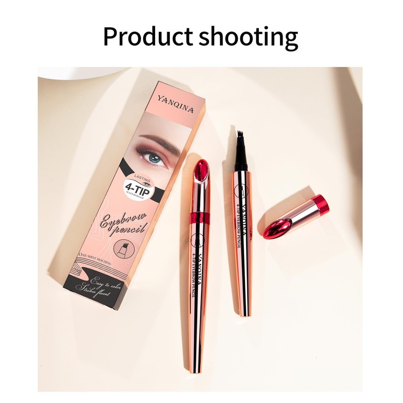 3D Eyebrow Pencil, Waterproof, Microblading Eyebrow Pencil with 4 Fork