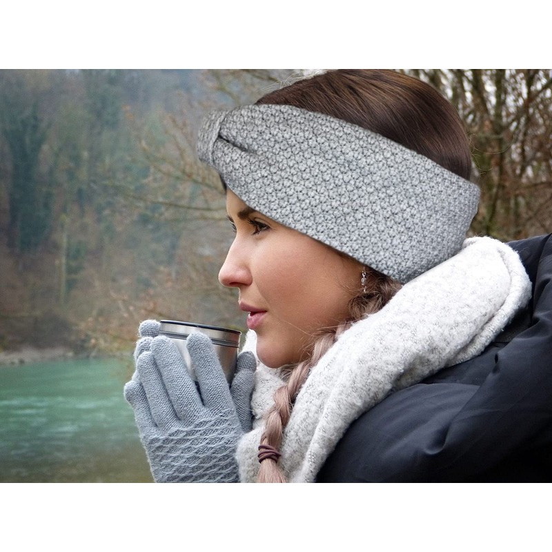 Ladies’ Knitted Headband, Girls’ Cable Knitted Earmuffs, Lined with Soft