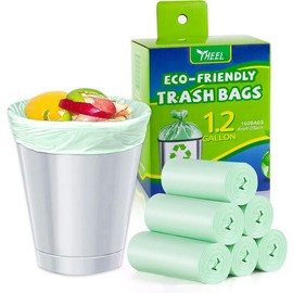 1.2 Gallon Small Trash bags Biodegradable Mini Bathroom Garbage Bags Fit 4.5 Liter Trash-Can-Liners for Bathroom Kitchen Office (150 Counts,Green) - Colour: 4 Gallon-Green, Size: 150 Count (Pack of 1)
