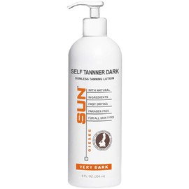 Self Tanner Dark Sunless Tanning Lotion 8 oz, Body and Face for Bronzing and Golden Tan - Very Dark Sunless Bronzer Fake Tanning Gel Lotion Lotion | (Packaging May Very)