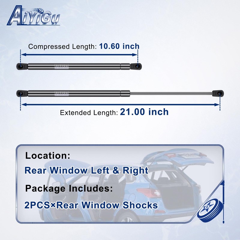 AiYiGu Rear Window Shocks Struts for 2018-2025 Jeep Wrangler
