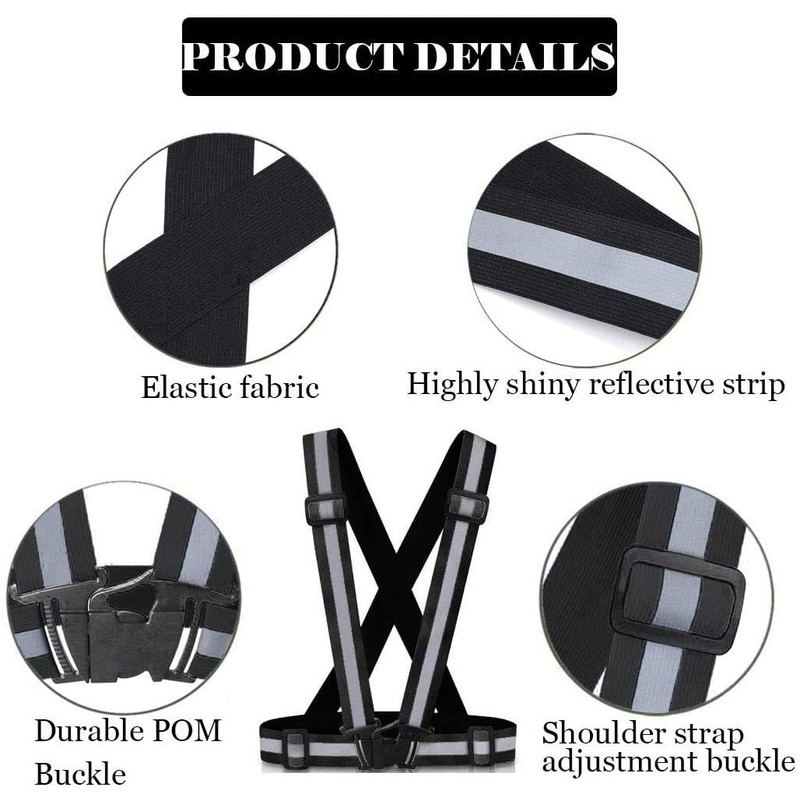 Reflective Vest,Adjustable Elastic Lightweight & High Visibility Safety Vest for
