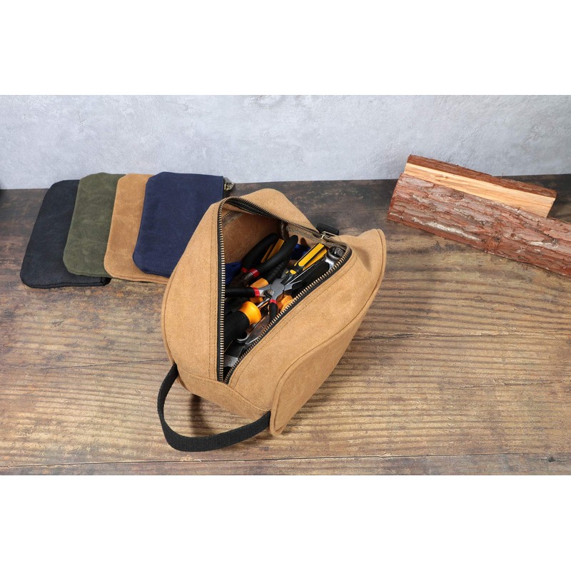 Heavy Duty 16 OZ Waxed Canvas Tool Bag, Multi-purpose Tool