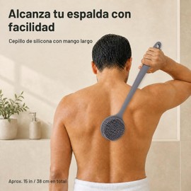 Estropajo de silicona para el cuerpo, cepillo de ducha de mango largo para la espalda, cepillo de silicona para el cuerpo, cepillo de ducha, exfoliante de cuerpo