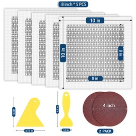 Yuukai 5pcs Drywall Patch Kit (8" x 8"), Self-Adhesive Fiberglass Wall Repair Patch Kit & Aluminum Metal Sheet Drywall Patch, Quick Repair Large Holes in Drywall