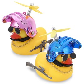 SALUDABLE Bicycle Bell Duck Light Bicycle Accessories Cute Propellers Set of 2 (Blue + Pink)