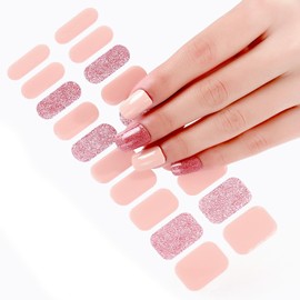 TailaiMei Semi Cured Gel Nail Strips - 20 Pcs Gel Nail Stickers, UV Light Required | Real Polish Salon Quality & Easy to Use (Vibrant Pink089)
