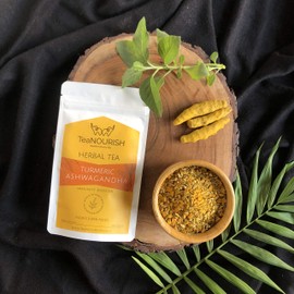 TeaNOURISH Turmeric Ashwagandha Herbal Tea Immunity Booster | 100% NATURAL INGREDIENTS (3.53oz)
