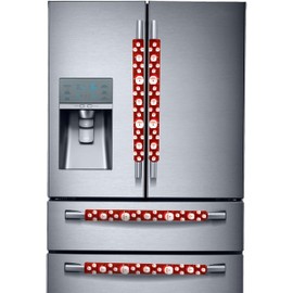 Miaowater 4PCS Refrigerator Door Handle Covers Kitchen Appliance Decor Handles Anti-Skid Anti-Static Protector Fridge, Dishwasher Oven Keep Off Fingerprints,Food Stains (Christmas Red)