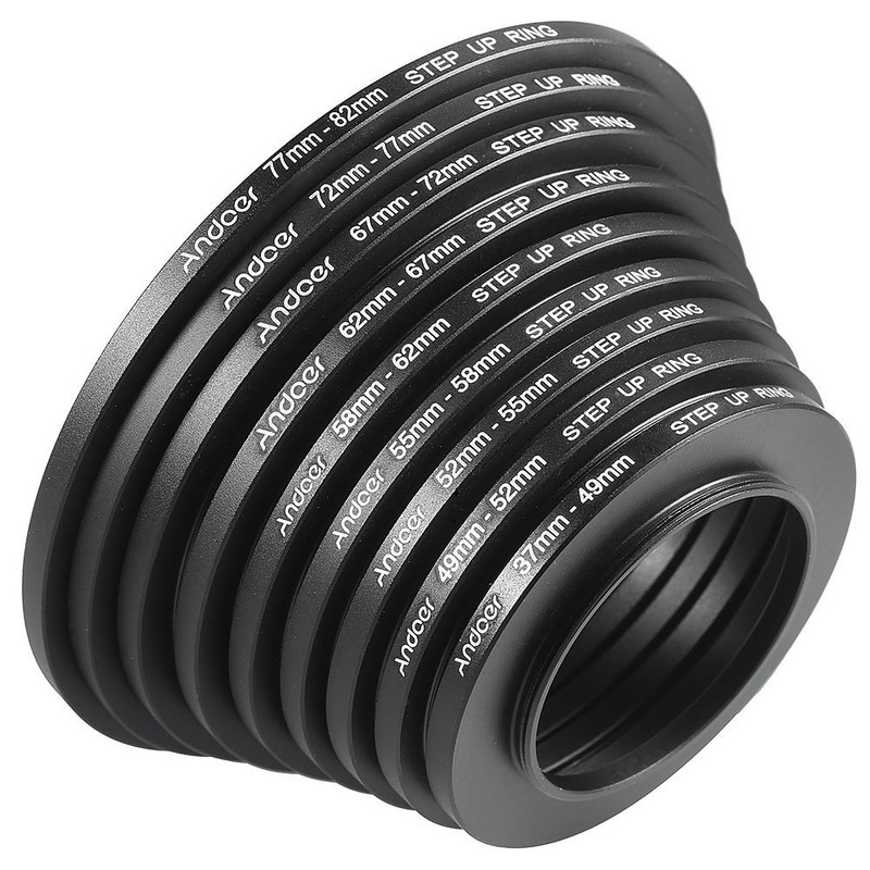 Andoer® 18pcs Step Up/Step Down Lens Filter 37 49 52