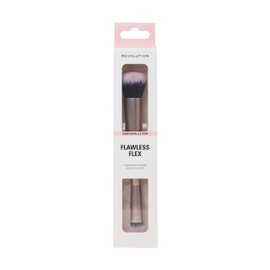 Revolution Flawless Flex Duo Brush, Dual-Ended Makeup Brush, Synthetic Bristles, For Blending & Buffing, Vegan