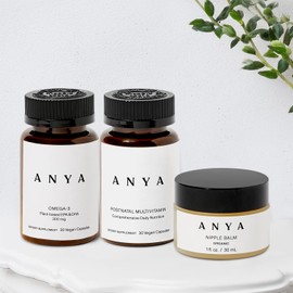 ANYA ANYA Multivitamin + Nipple Balm Bundle Postpartum Essentials for Women, Postnatal Supplements for Breastfeeding