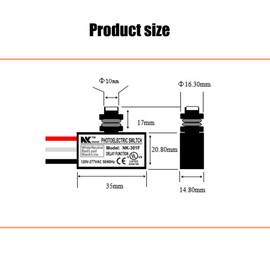 KOOBOOK 2Pcs AC 120-277V Photoelectric Switch Dusk to Dawn Button Flush Mount Photo Control Eye Switch Light Photocell Sensor