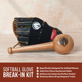 Rhino Wax - Softball Glove Break in Kit - Includes Softball Glove Mallet and Glove Wrap - Accelerate Breakin Time - Create The Perfect Pocket - Softball-Sized Mallet Designed for Softball Gloves