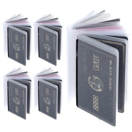 5 Packs Plastic Wallet Insert, Clear Credit Card Holder Wallet Insert with 10 Pages Protective Sleeves Inserts ID Card Picture for Bifold or Trifold